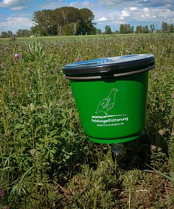 Rebhuhn und Fasanenfütterung Set mit Maisspirale - mit bedruckten Futtereimer und Deckel