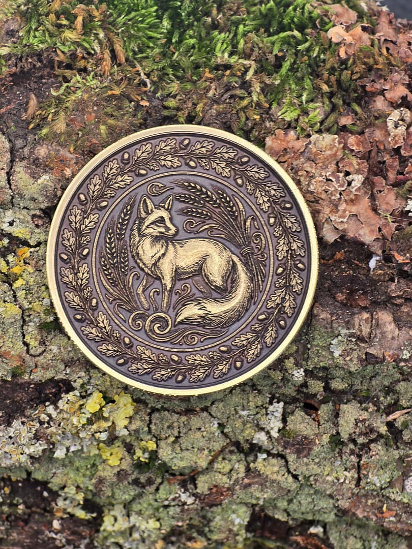 Münze Fuchs im Gertreidefeld 40 mm